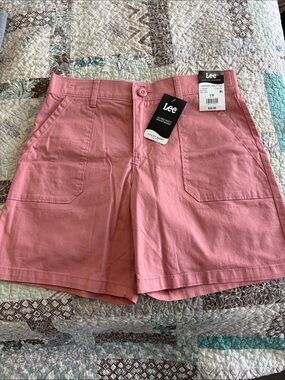 Lee Pink Utility Mid-Rise Shorts
